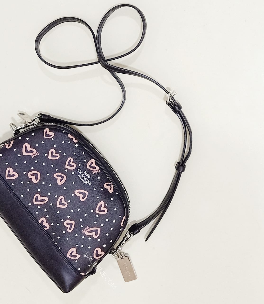 Coach 91152 Dome Crossbody Hearts Black Pink Multi