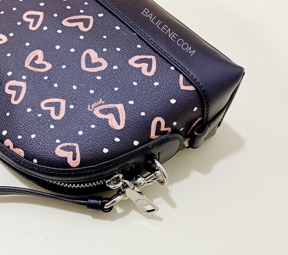 Coach 91152 Dome Crossbody Hearts Black Pink Multi