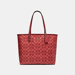 Coach 91381 Reversible City Tote Signature Brown Black Multi