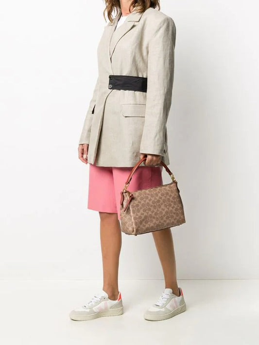 Coach 93847 Shay Crossbody In Signature Canvas Tan Rust
