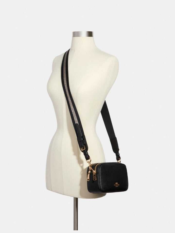 Coach C1302 Leather Jess 20 Crossbody Black