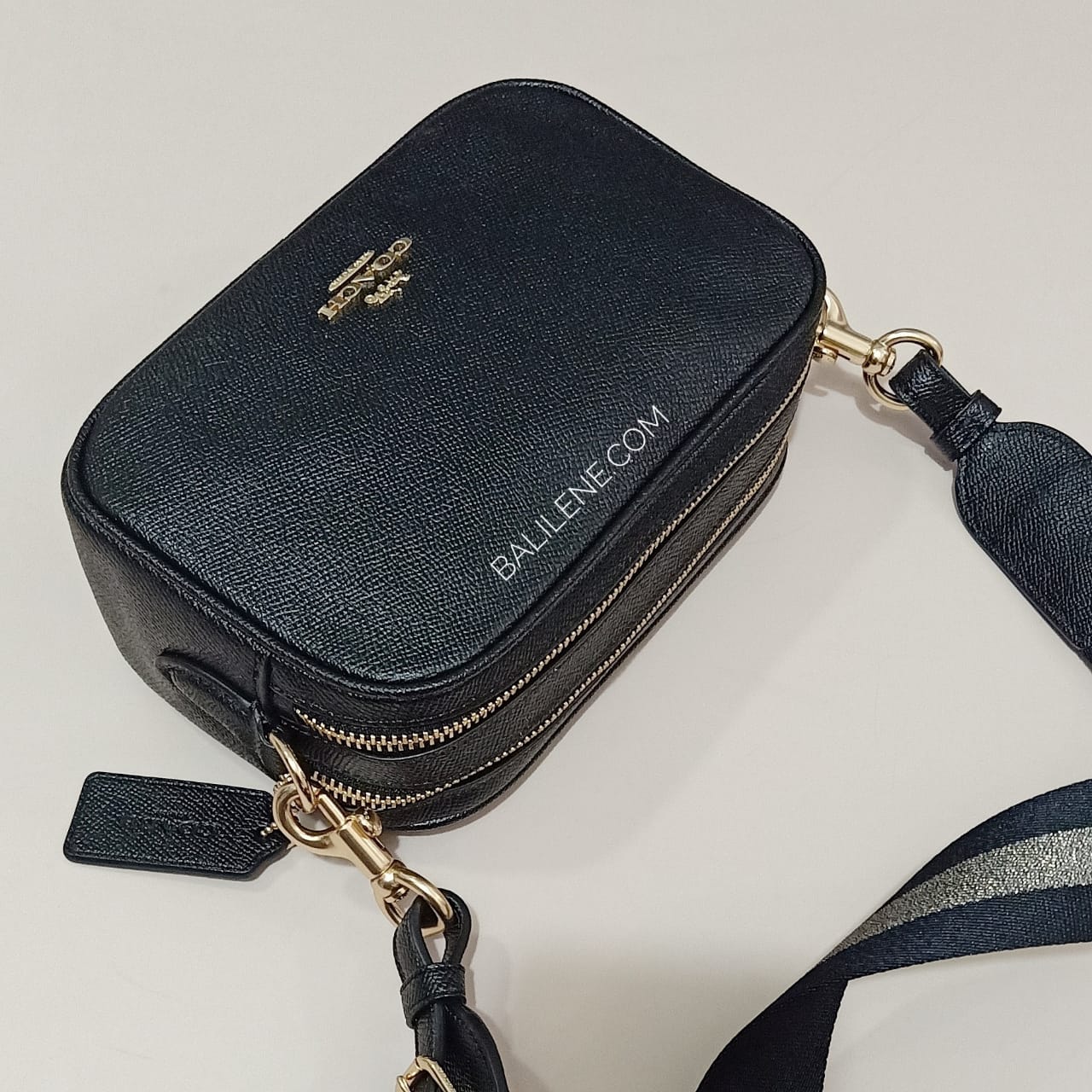 Coach C1302 Leather Jess 20 Crossbody Black