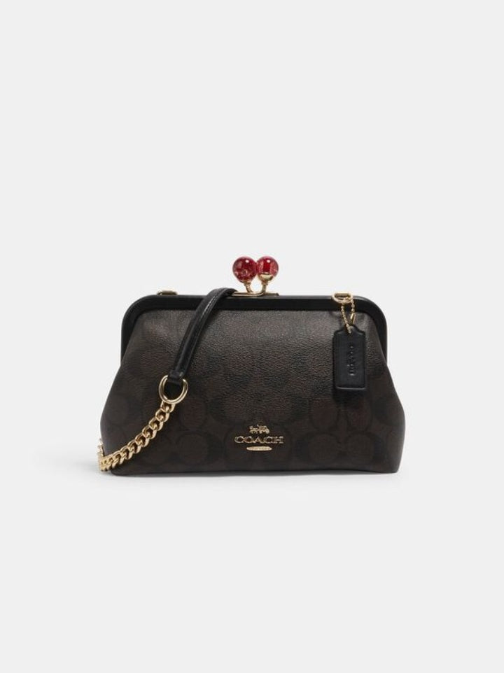 Coach C1452 Nora Kisslock Signature Brown Black