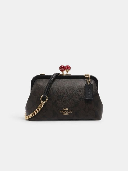 Coach C1452 Nora Kisslock Signature Brown Black