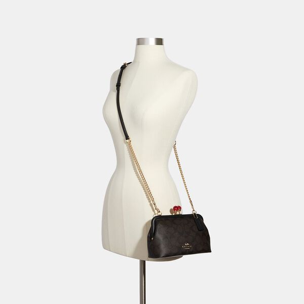 Coach C1452 Nora Kisslock Signature Brown Black
