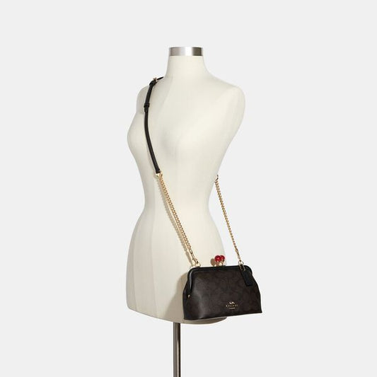 Coach C1452 Nora Kisslock Signature Brown Black