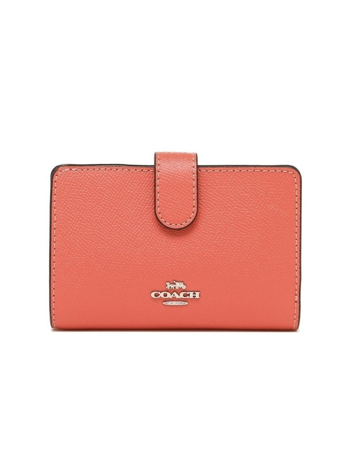 Coach F11484 Medium Corner Crossgrain Leather Coral Balilene