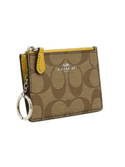 Coach F16107 Signature PVC Mini ID Case Skinny Khaki Flax