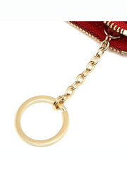 Coach F16107 Signature PVC Mini ID Case Skinny Brown Black Ruby