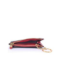 Coach F16107 Signature PVC Mini ID Case Skinny Brown Black Ruby