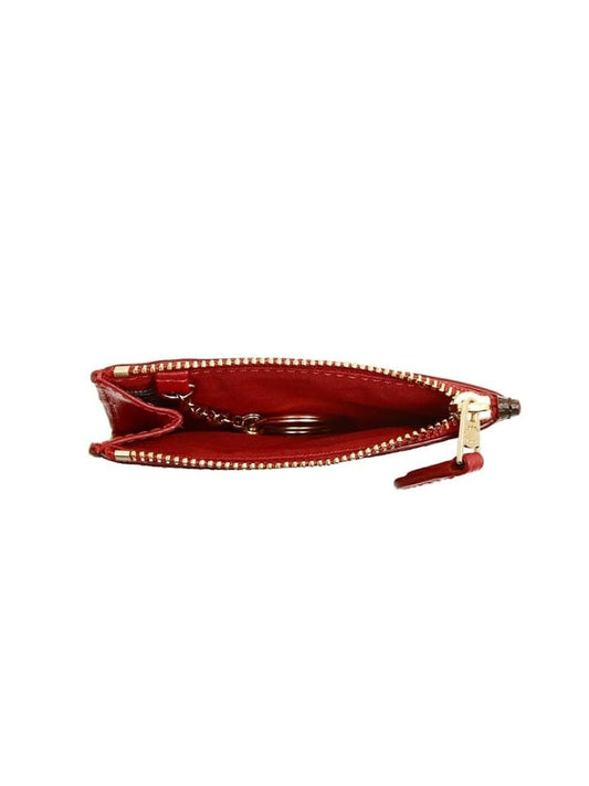 Coach F16107 Signature PVC Mini ID Case Skinny Brown Black Ruby