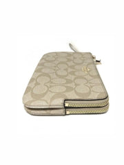 Coach F16109 Wristlet Double Zip Light Khaki chalk