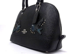Coach F22254 Mini Sierra Satchel With Bird  Silver / Black