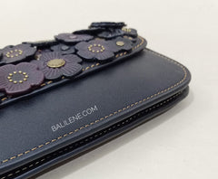 Coach F23536 Small Tea Rose Wristlet Black Old Clutch Bag