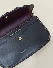 Coach F23536 Small Tea Rose Wristlet Black Old Clutch Bag