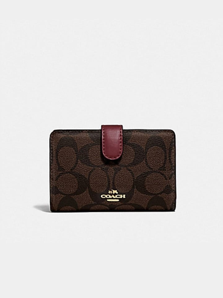 Coach F23553 Medium Corner Brown Wine