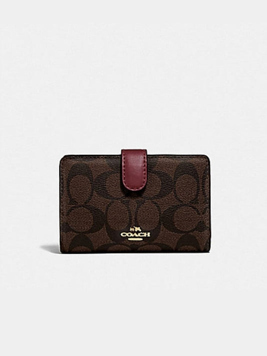Coach F23553 Medium Corner Brown Wine