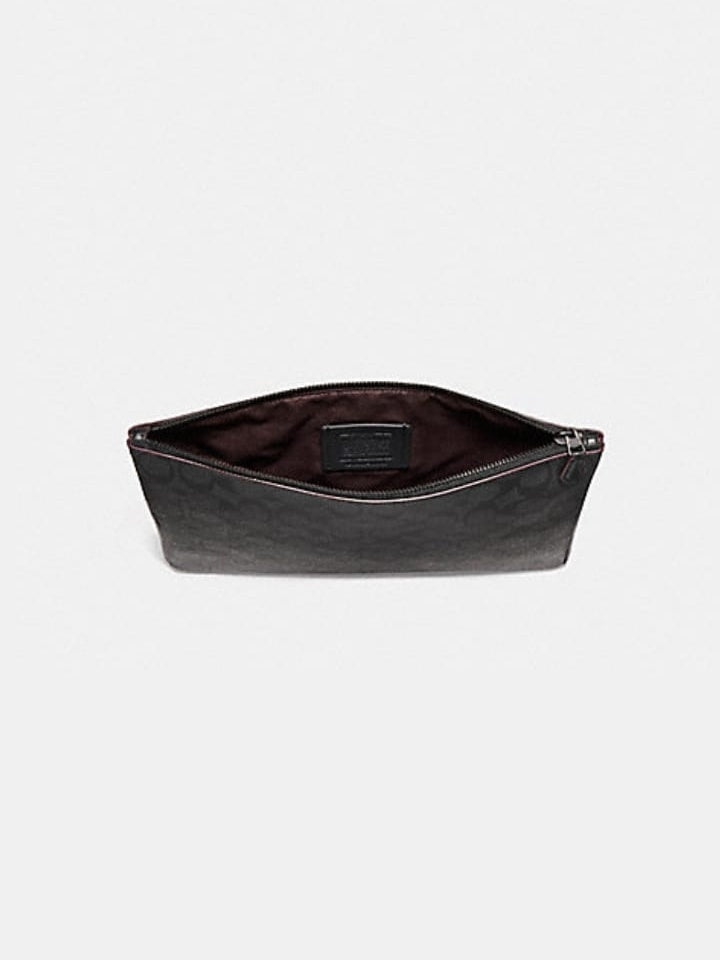 Coach F25520 Pouch Large Signature Black Oxblood