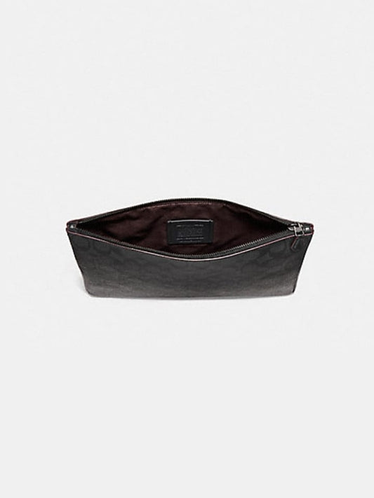 Coach F25520 Pouch Large Signature Black Oxblood