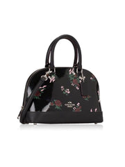 Coach F25857 Mini Sierra Satchel With Cross Stitch Floral Print Black Multi