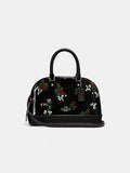 Coach F25857 Mini Sierra Satchel With Cross Stitch Floral Print Black Multi