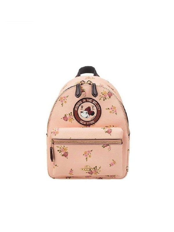 Coach F29354 Disney Minnie Floral Charlie Backpack Limited Edition Vintage Pink