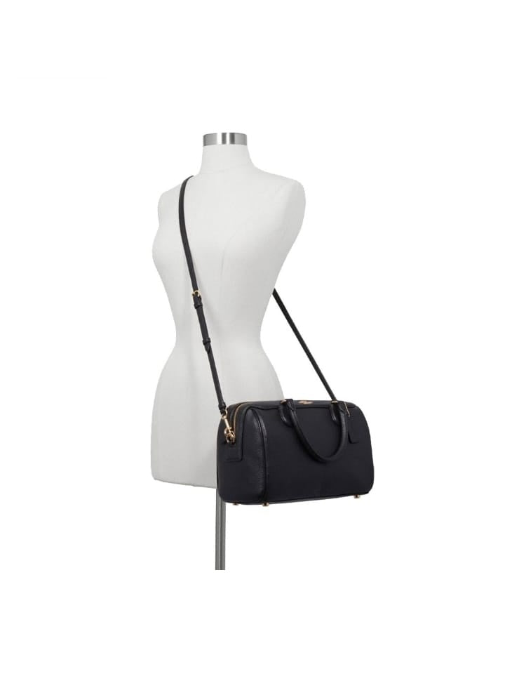 Coach F31376 Pebble Leather Large Bennett Satchel Crossbody Bag Black