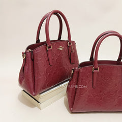 Coach F31485 Mini Sage Signature Debossed Cherry
