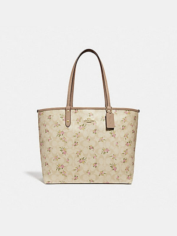 Coach Reversible City Tote in Signature Canvas With Peony Print