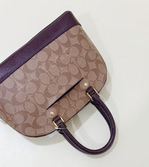 Coach F31977 Mini Sierra Satchel In Signature Canvas Khaki Oxblood