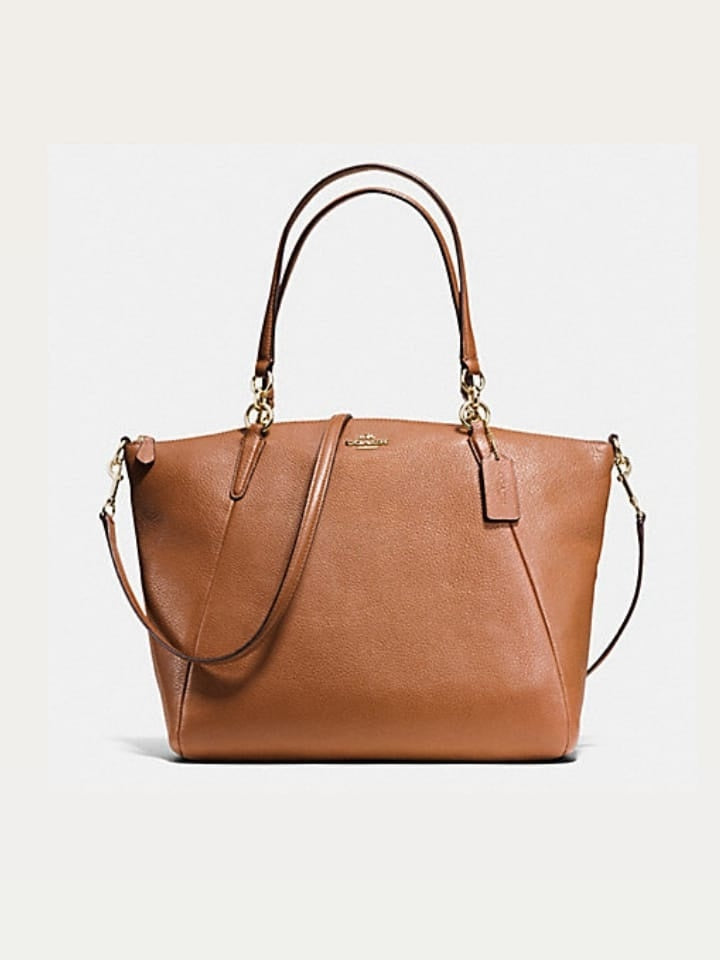 Coach F36591 Kelsey Satchel In Pabbled Leather Saddle