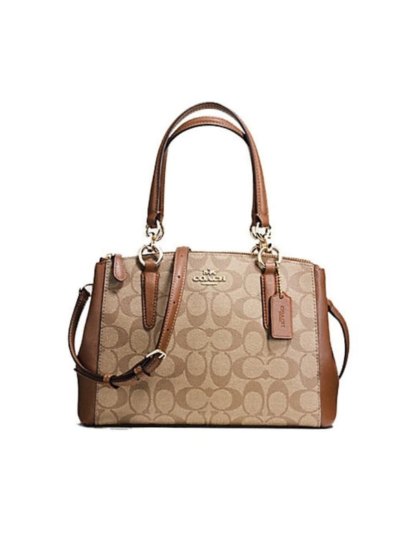 Coach Mini Sierra Satchel in Beechwood Signature Embossed Patent