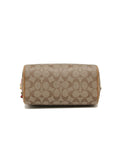 Coach F38133 Mini Bennet Satchel Signature Canvas Khaki Neon Pink