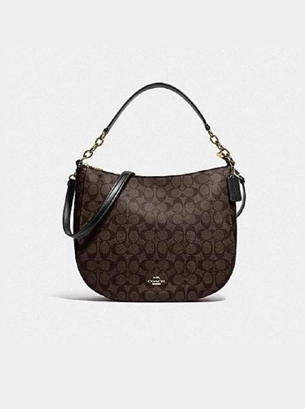 Coach F39527 Elle Hobo Sig Brown Black