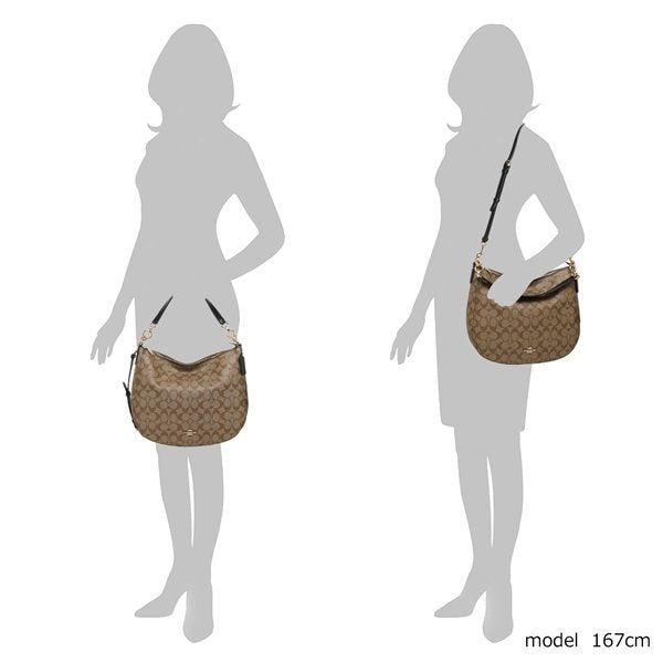 Coach F39527 Elle Hobo Signature Khaki Black