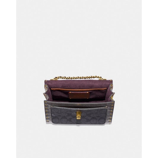 Coach F39680 Parker 18 Signature Rivets Charcoal Mettalic Graphite