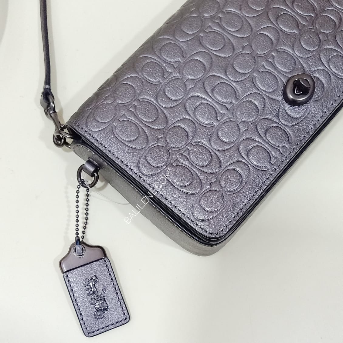 Coach F40649 Dinky Signature Metallic Graphite
