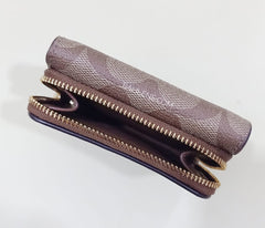 Coach F41302 Sig Smal Trifold Wallet Khaki Saddle