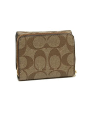Coach F41302 Sig Smal Trifold Wallet Khaki Saddle