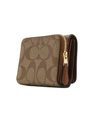 Coach F41302 Sig Smal Trifold Wallet Khaki Saddle