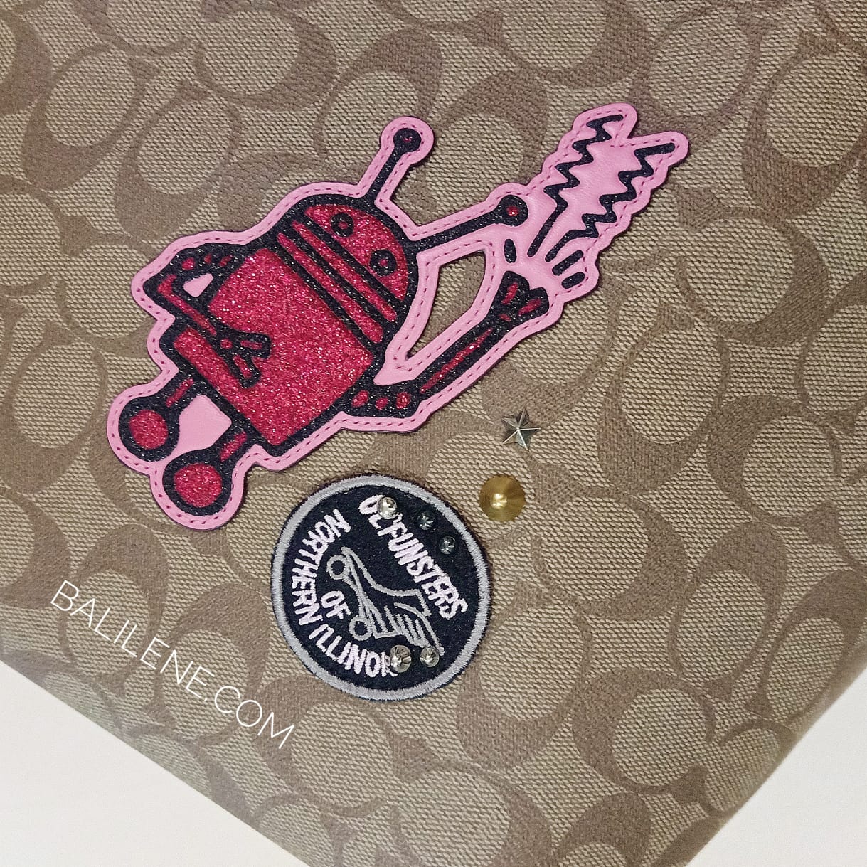 Coach F48728 Keith Haring Tote In Signature Canvas With Patches Khaki Multi
