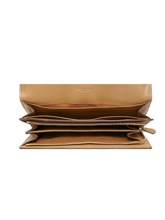 Coach F54009 Slim Envelope Crossgrain Leather Light Saddle