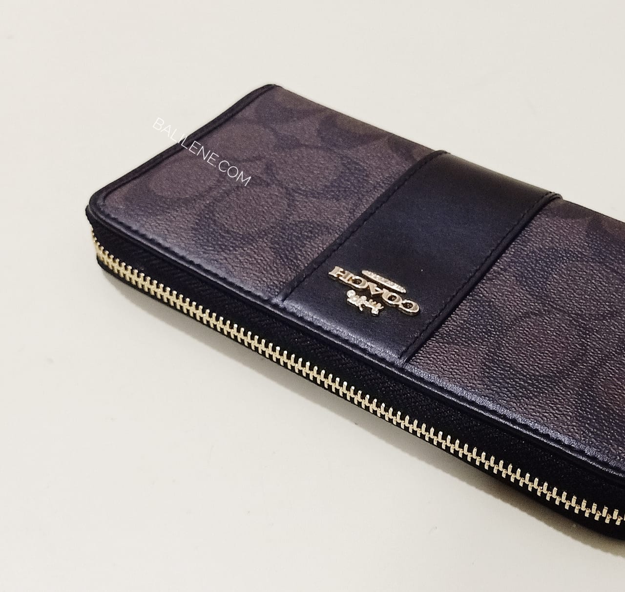 Coach F54630 Signature Leather Acc Zip Brown Black