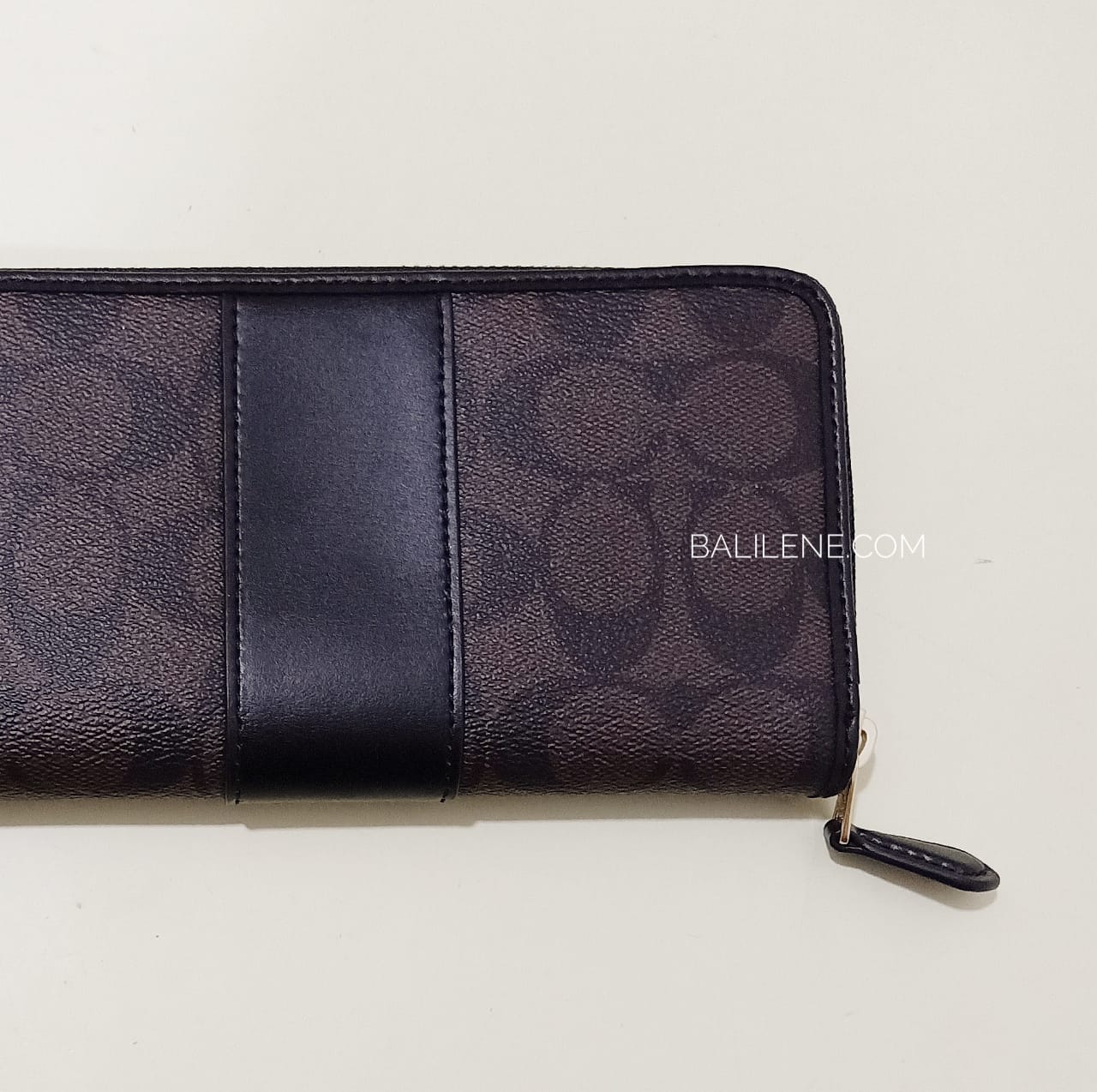 Coach F54630 Signature Leather Acc Zip Brown Black