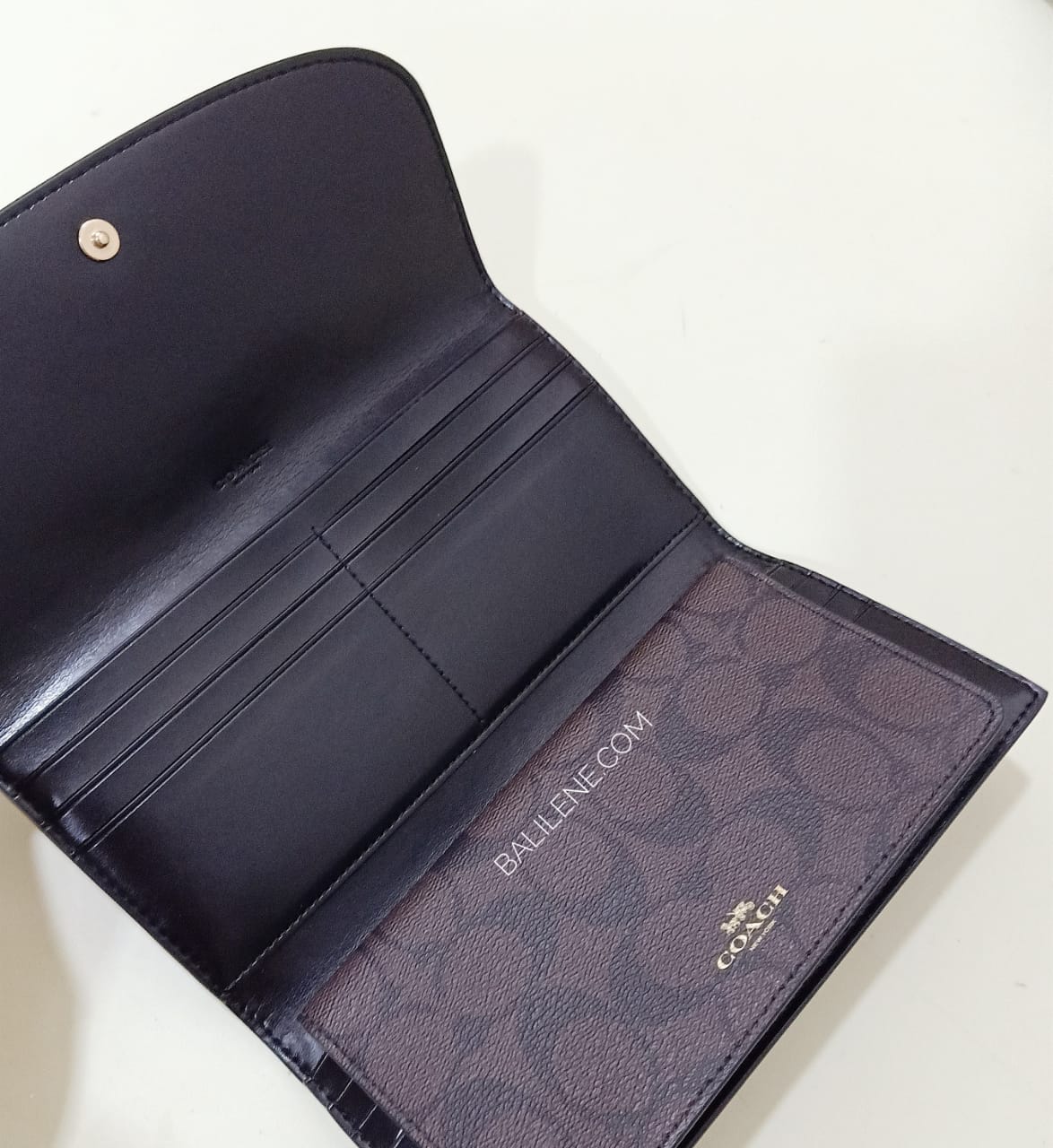Coach F57319 Checkbook Wallet Brown Black