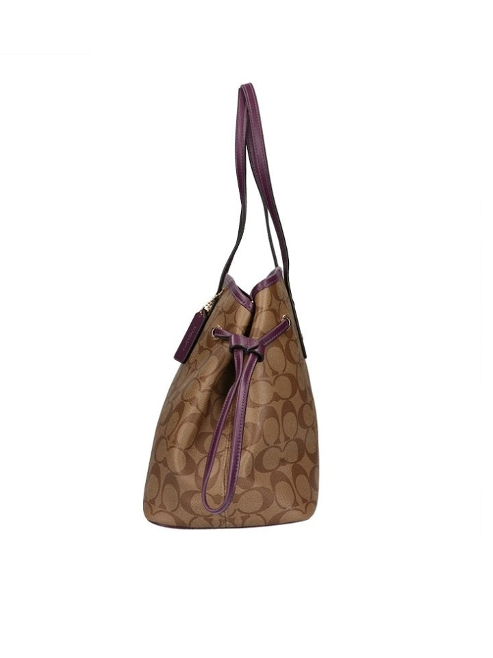 Coach F57842 Drawstring Signature Khaki Blackberry