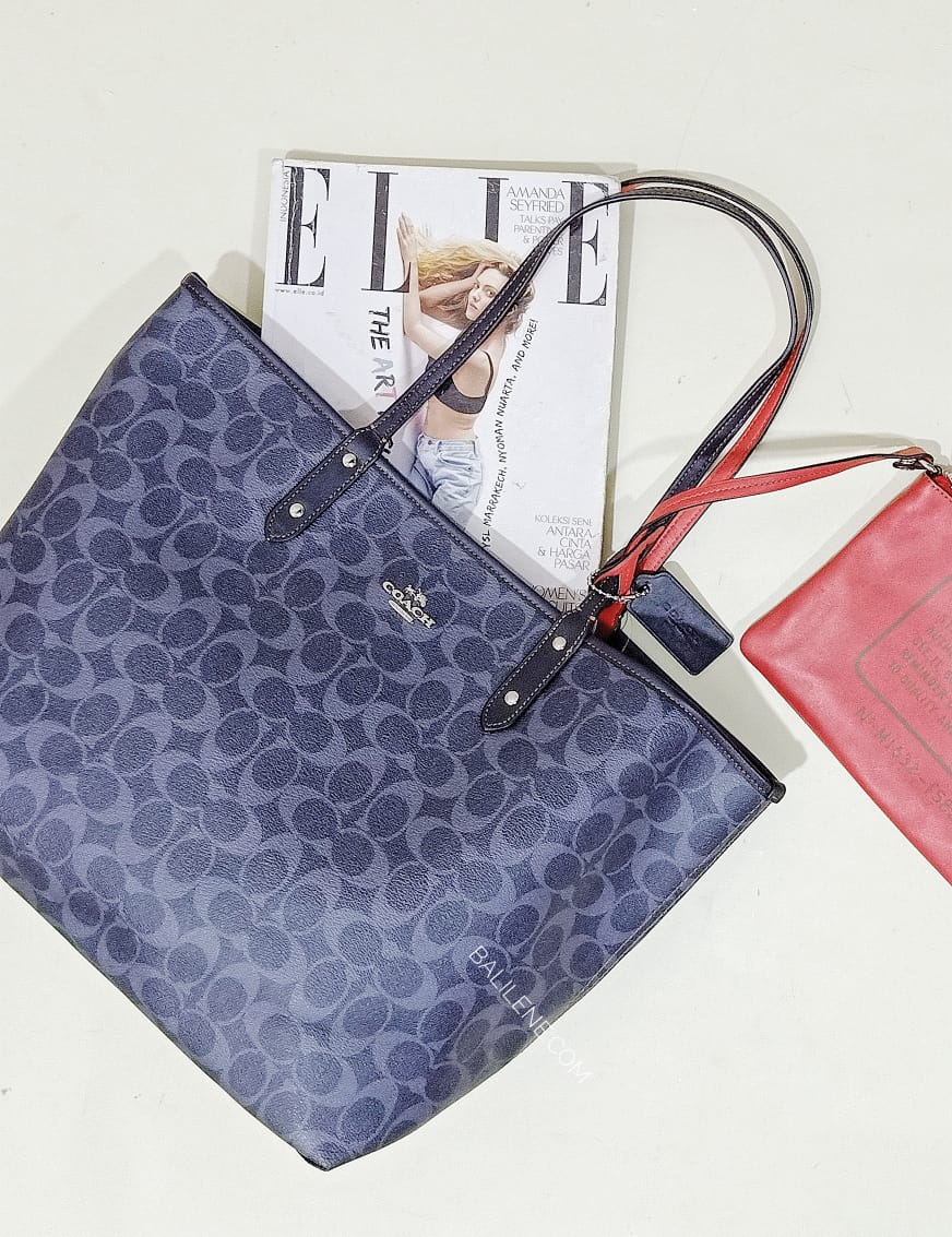 Coach F58293 Reversible City Tote Denim Midnight