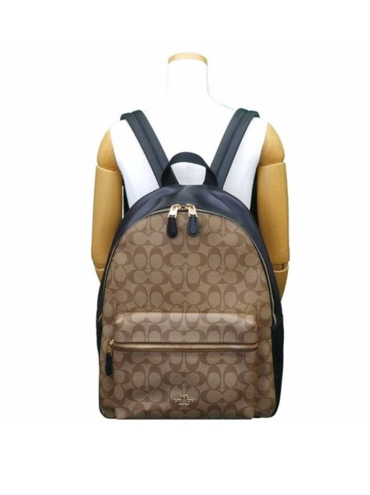 Coach F58314 Charlie Large Backpack Khaki Black – Balilene Coach F58314 Charlie Large Backpack Khaki Black – Balilene