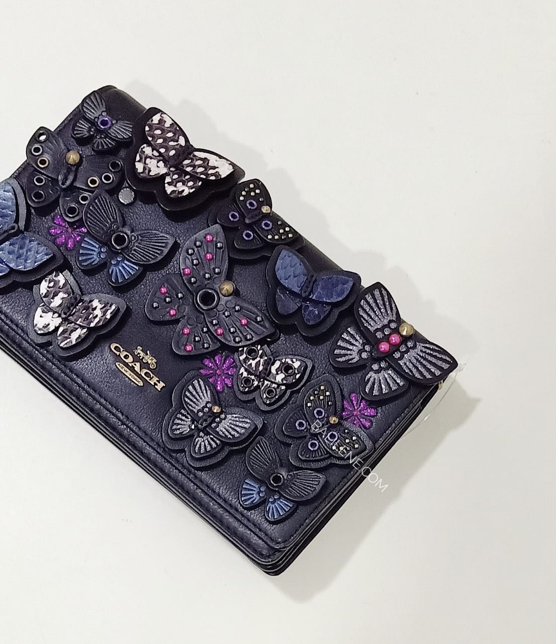 Coach F70085 Callie Foldover Chain Clutch With Butterfly Applique
