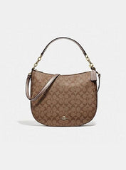 Coach F73285 Elle Hobo Signature Khaki Platinum